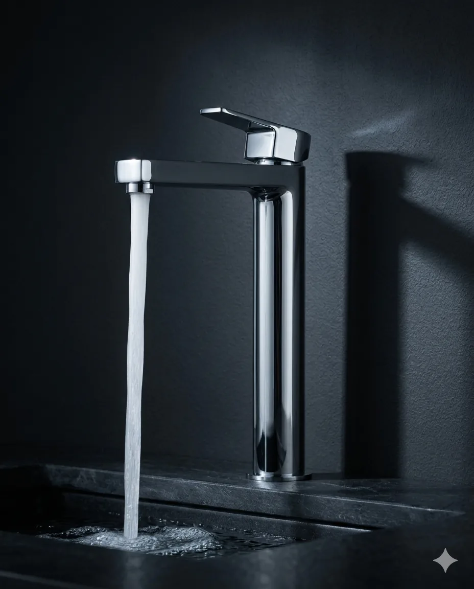 A TRENZ faucet finished in polished chrome