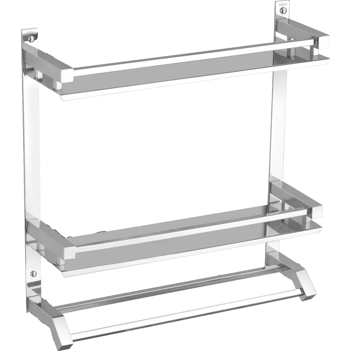 Double Shelf with Towel Rod Square
