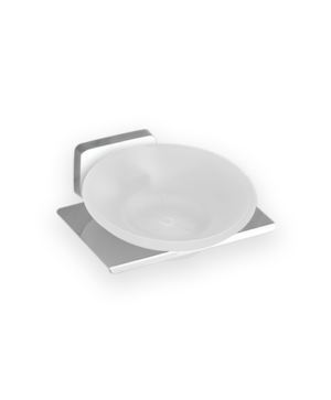 Frosted Glass Soap Dish Ni/Cr Plated SS304