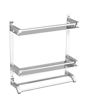 Double Shelf with Towel Rod Square