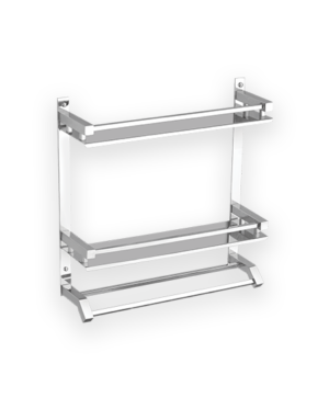 Double Shelf with Towel Rod Square